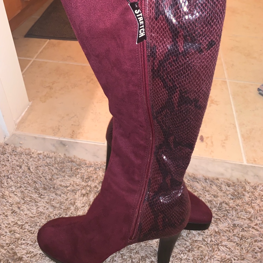 Faux snake skin boots
